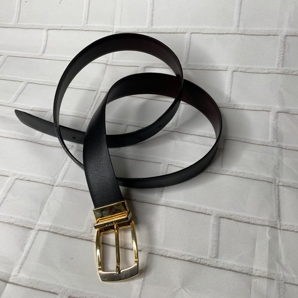 Mens Pierre Cardin Italian Leather Mens Belt Reversible Brown /Black  Go…Sz 38 - Picture 2 of 7